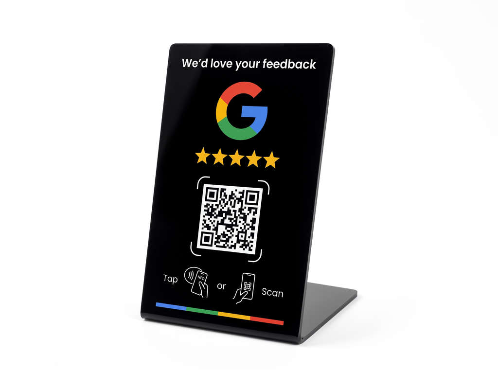 NFC + QR Standing Display — Google Reviews