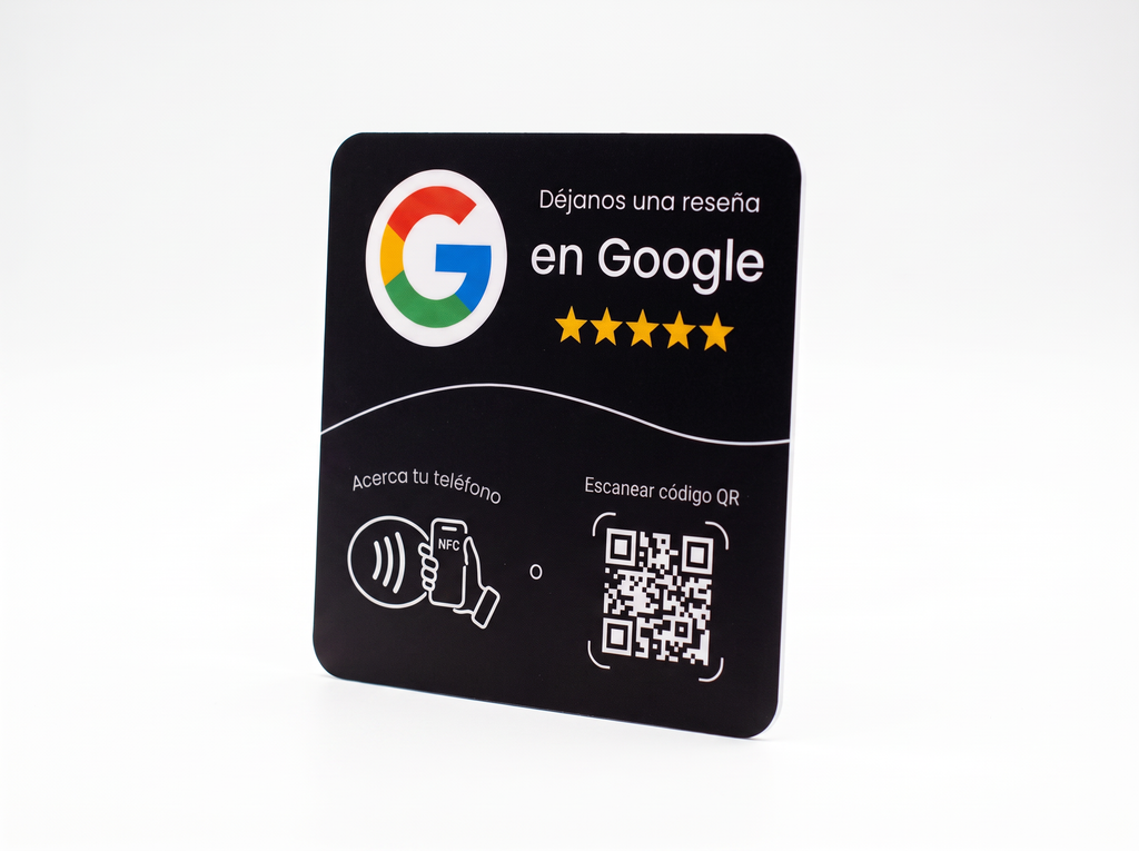 Placa PVC NFC + QR — Reseñas de Google