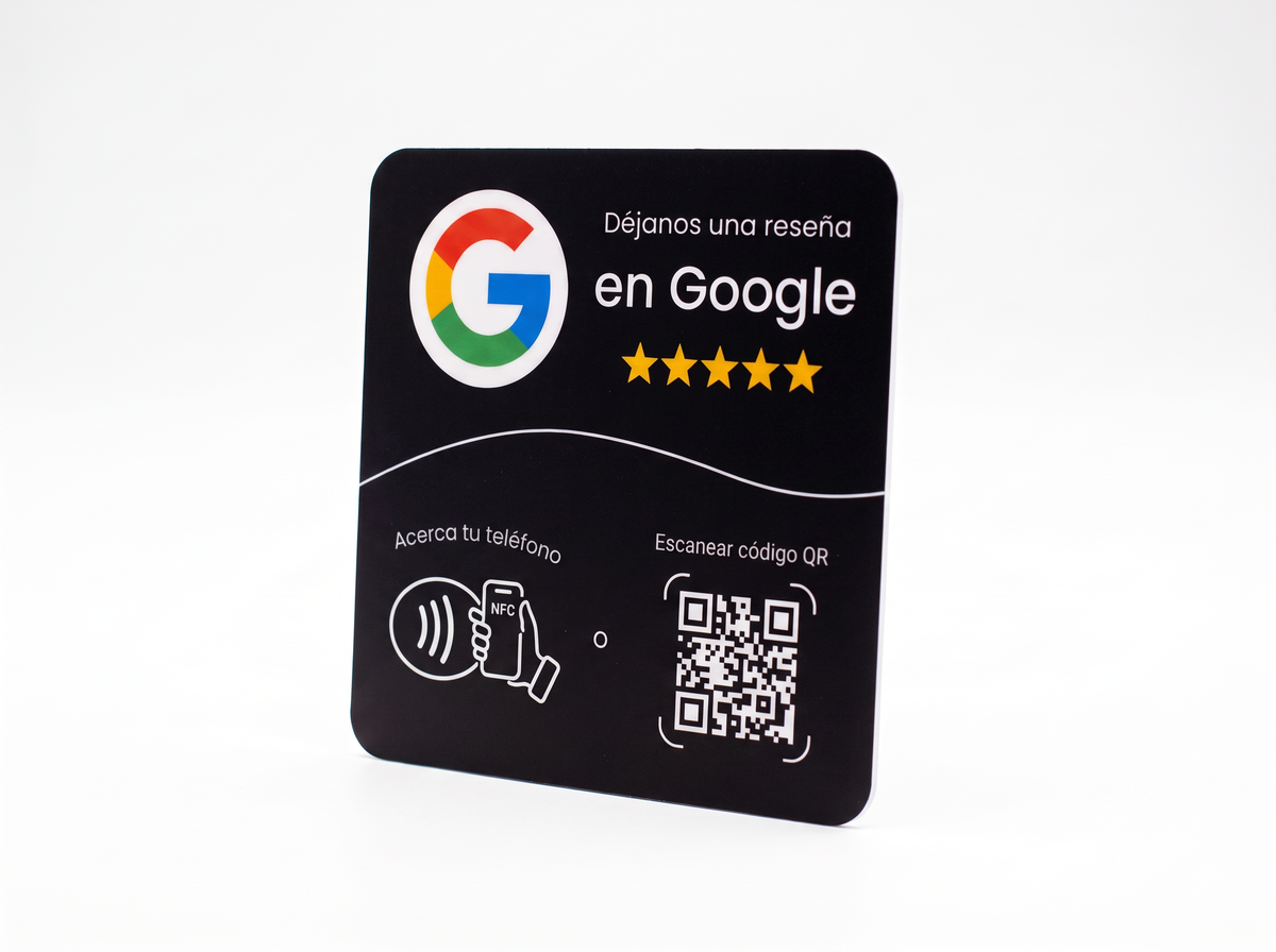 Placa PVC NFC + QR — Reseñas de Google